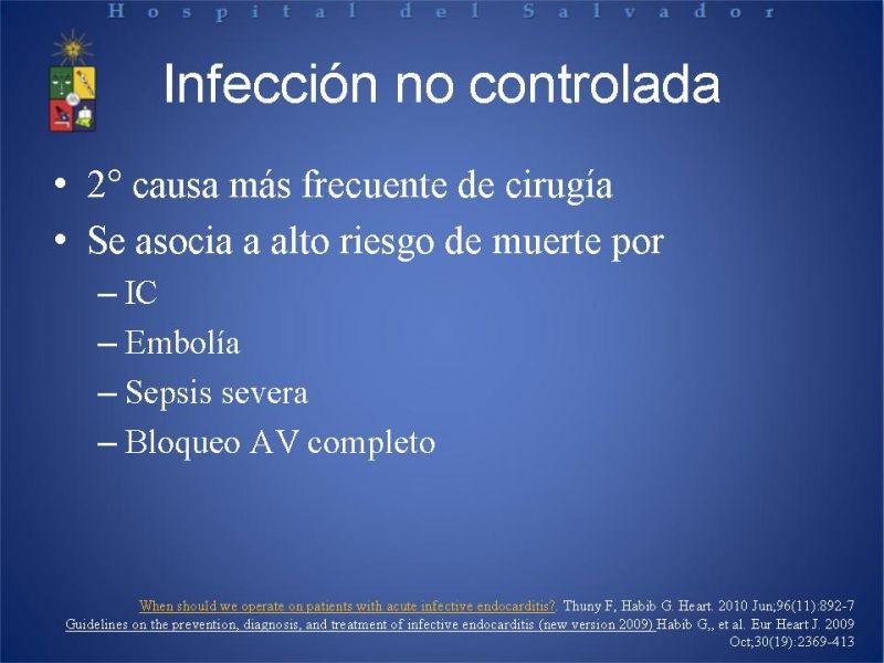 Diapositiva 13 de Cirugía en Endocarditis Infecciosa
