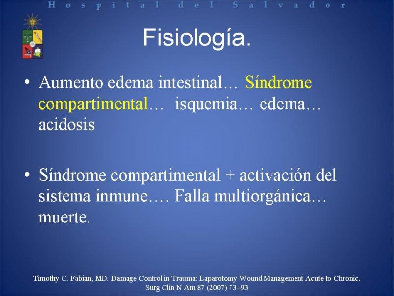Diapositiva 8 de Trauma Abdominal: Damage Control.
