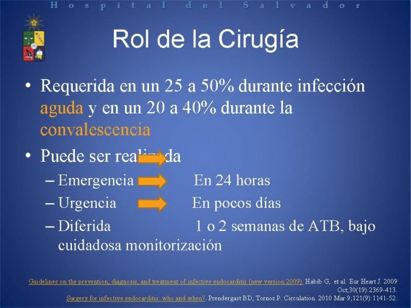 Diapositiva 4 de Cirugía en Endocarditis Infecciosa
