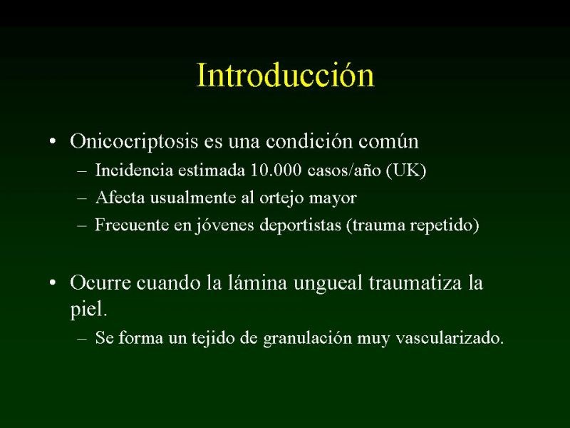 Diapositiva 1 de Técnica de la Onicectomía