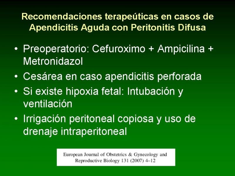 Diapositiva 21 de Apendicitis Aguda y Embarazo