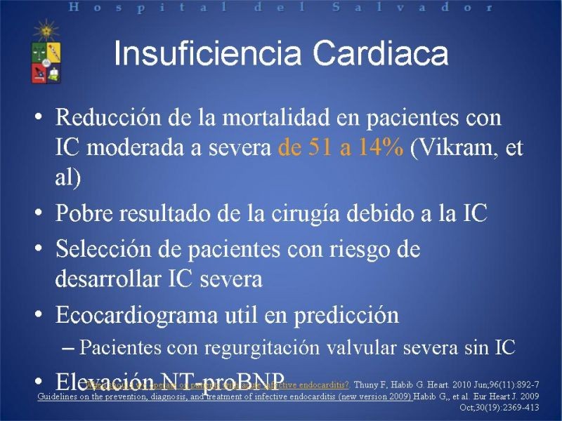 Diapositiva 11 de Cirugía en Endocarditis Infecciosa
