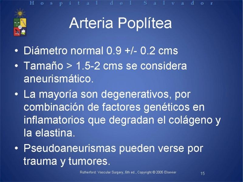 Diapositiva 14 de Aneurismas periféricos
