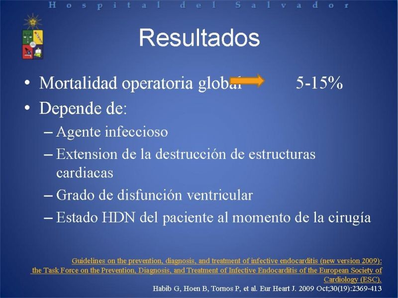 Diapositiva 28 de Cirugía en Endocarditis Infecciosa