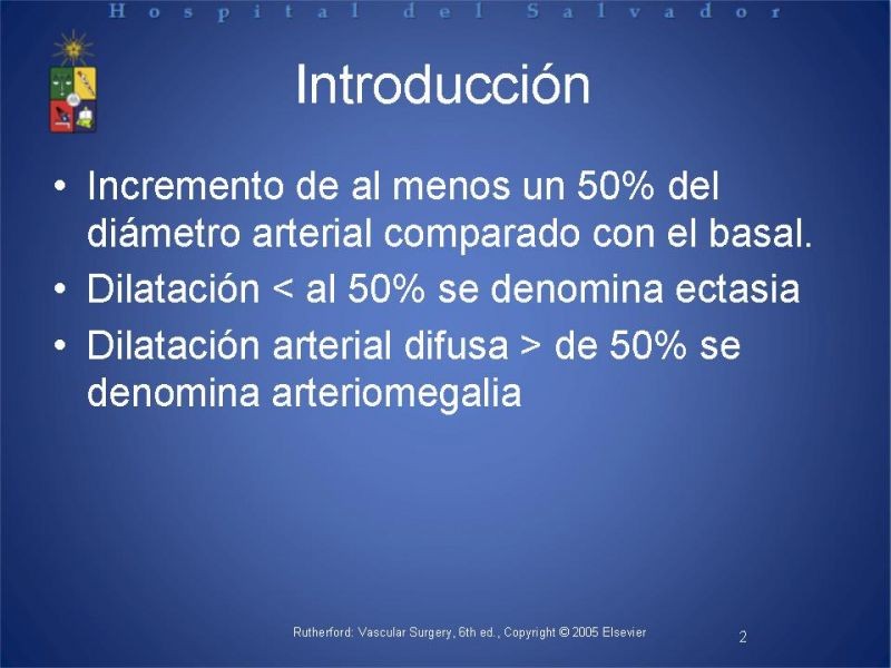 Diapositiva 1 de Aneurismas periféricos