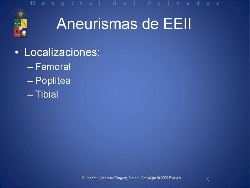 Diapositiva 7 de Aneurismas periféricos