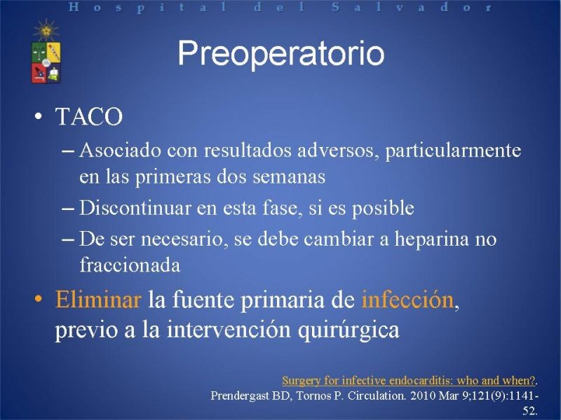 Diapositiva 24 de Cirugía en Endocarditis Infecciosa