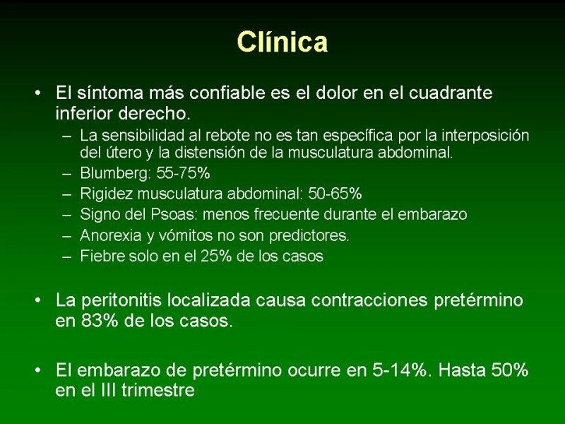 Diapositiva 5 de Apendicitis Aguda y Embarazo