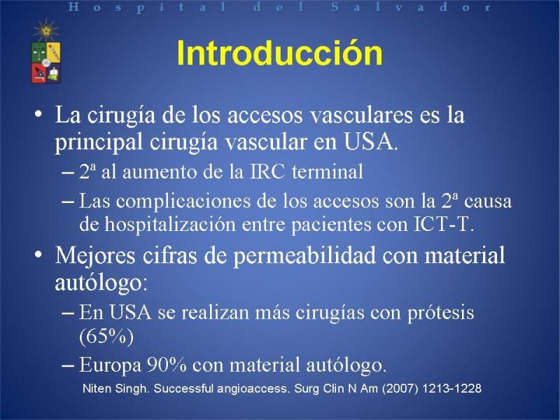 Diapositiva 1 de Reunión de Técnica Quirúrgica: Accesos Vasculares para Hemodiálisis