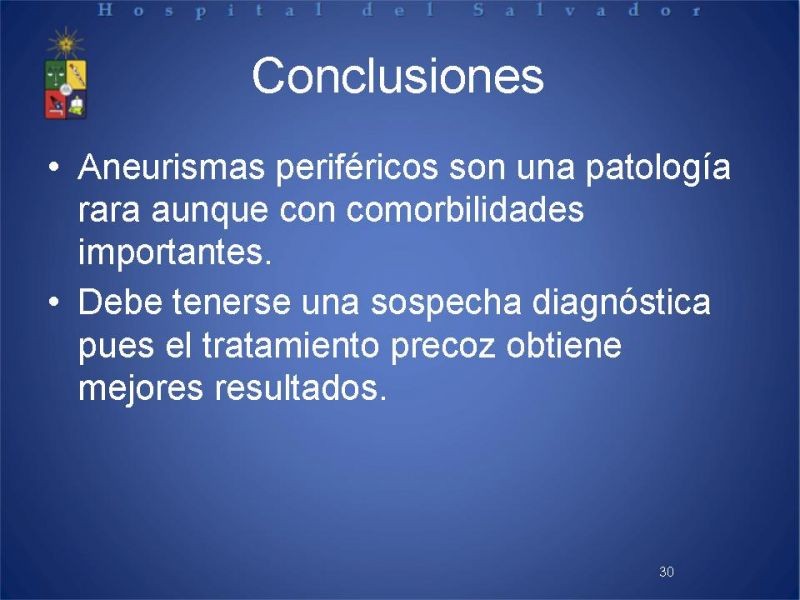 Diapositiva 29 de Aneurismas periféricos