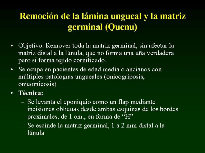 Diapositiva 17 de Técnica de la Onicectomía