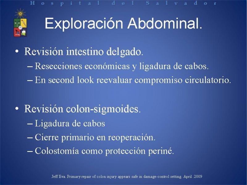Diapositiva 16 de Trauma Abdominal: Damage Control.
