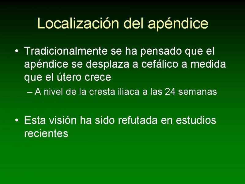 Diapositiva 6 de Apendicitis Aguda y Embarazo