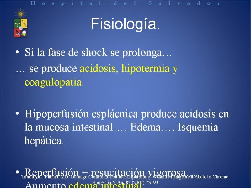Diapositiva 7 de Trauma Abdominal: Damage Control.