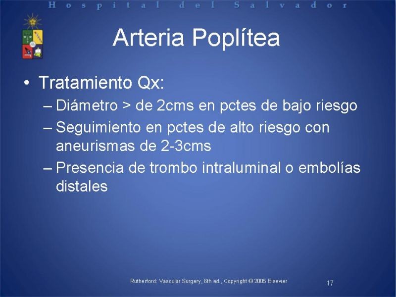 Diapositiva 16 de Aneurismas periféricos