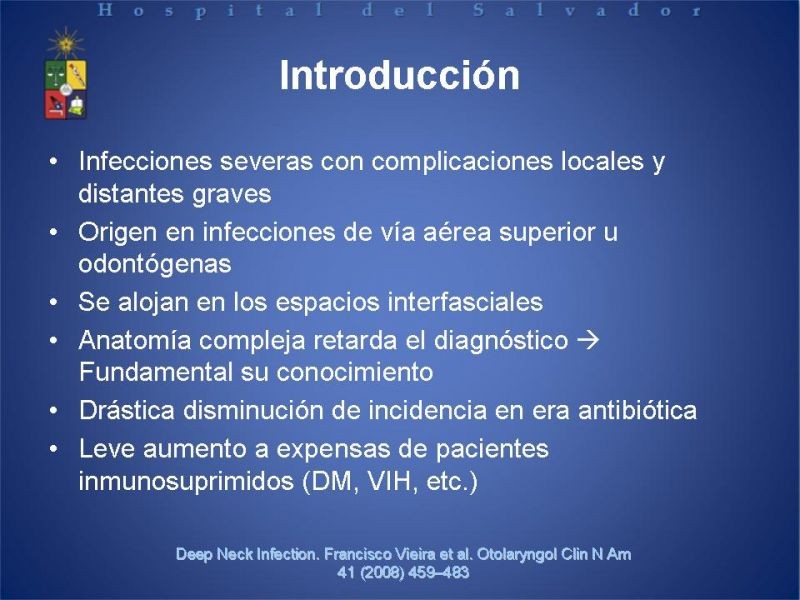 Diapositiva 1 de Abscesos Cervicales Profundos