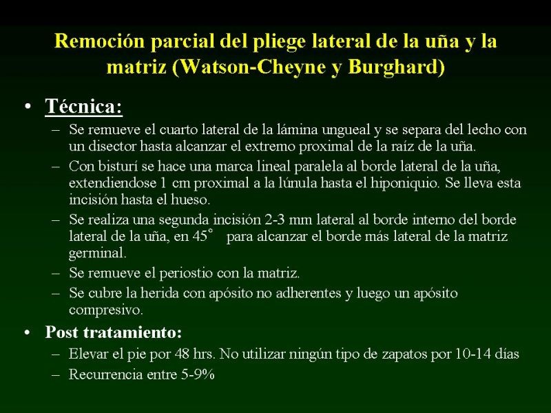 Diapositiva 20 de Técnica de la Onicectomía