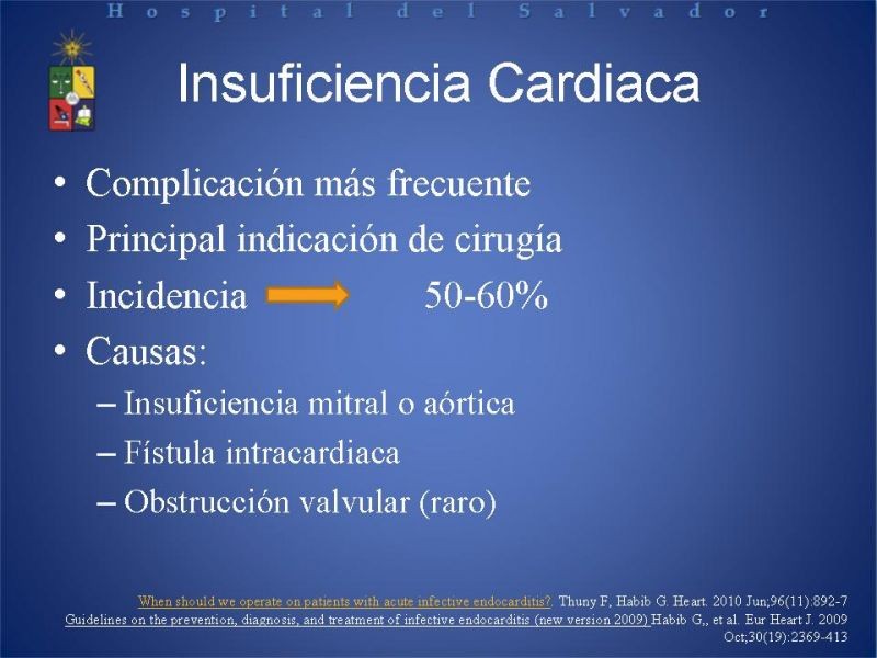 Diapositiva 10 de Cirugía en Endocarditis Infecciosa