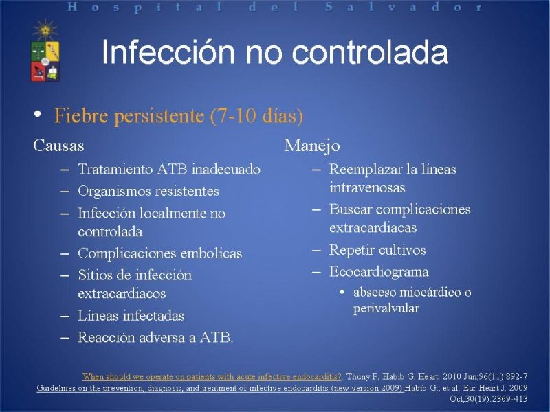 Diapositiva 14 de Cirugía en Endocarditis Infecciosa