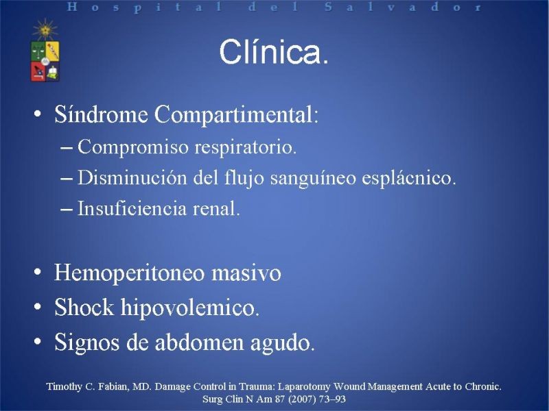 Diapositiva 10 de Trauma Abdominal: Damage Control.
