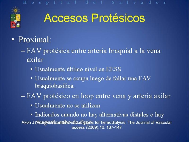 Diapositiva 26 de Reunión de Técnica Quirúrgica: Accesos Vasculares para Hemodiálisis