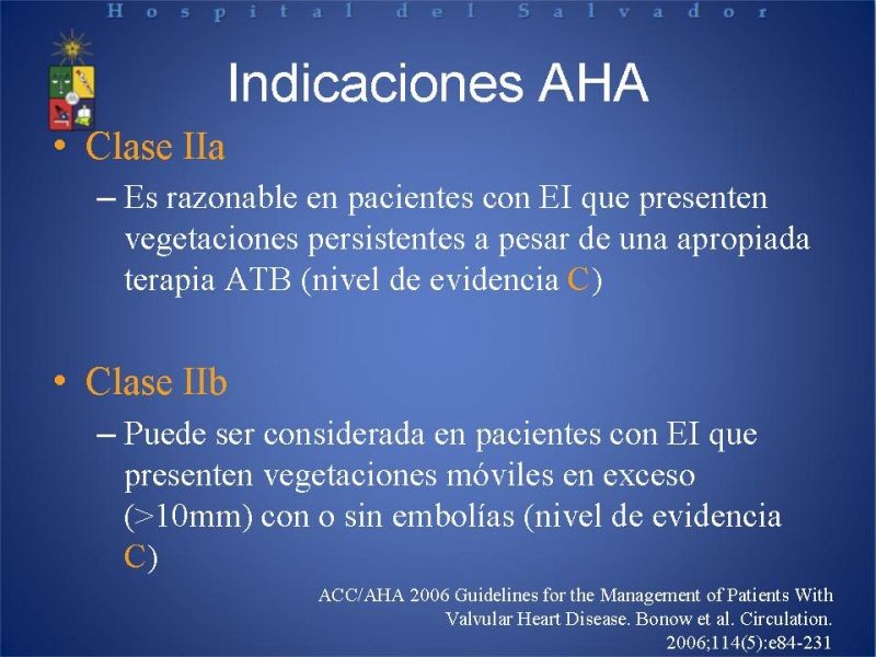 Diapositiva 22 de Cirugía en Endocarditis Infecciosa