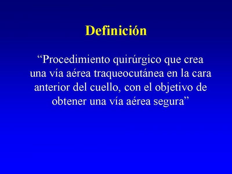 Diapositiva 1 de Traqueostomía