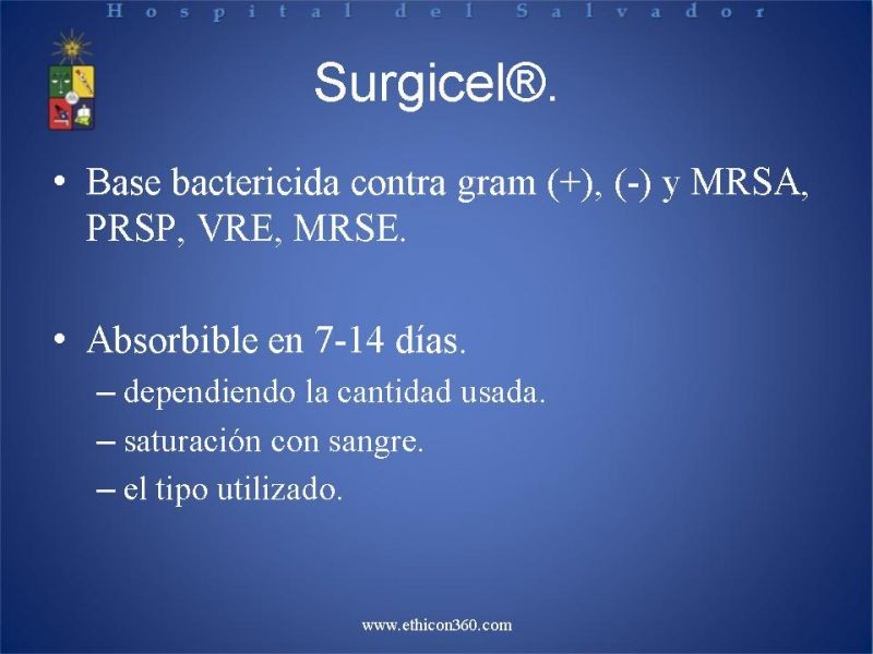 Diapositiva 2 de Hemostasia Hepática: "Surgicel®".