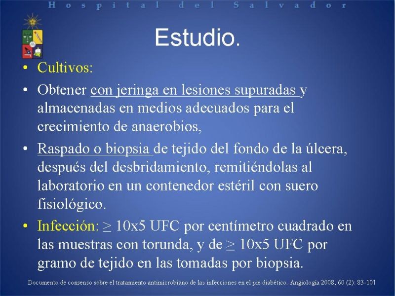 Diapositiva 14 de Uso de Antibióticos en el Pie Diabético.