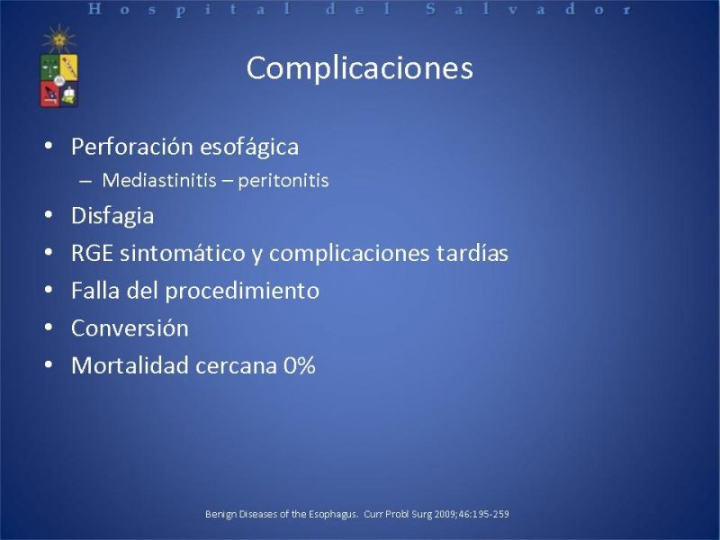 Diapositiva 14 de Manejo laparoscópico de la Acalasia