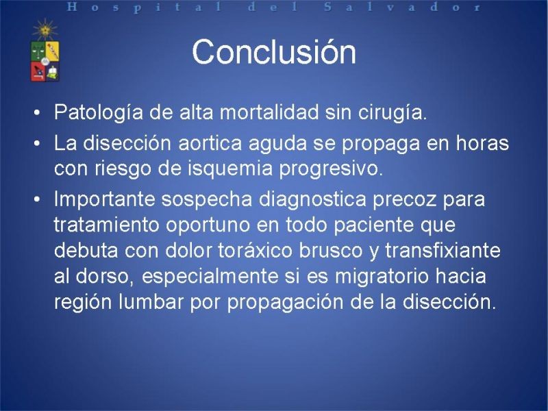 Diapositiva 28 de Disección Aortica tipo A