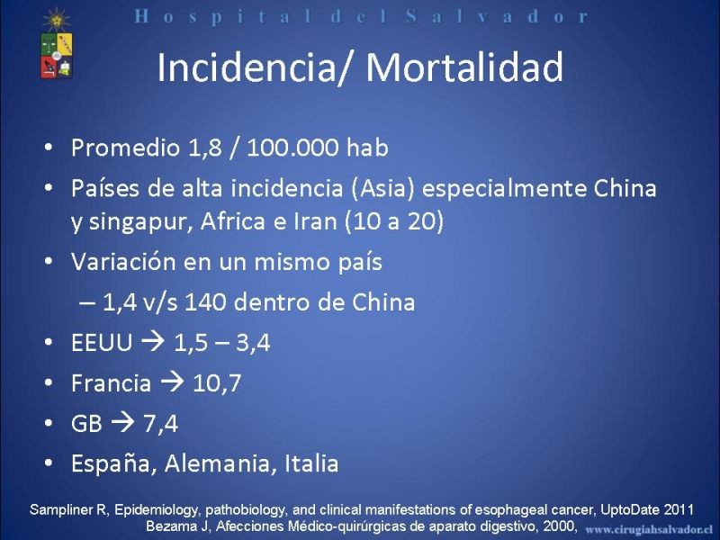 Diapositiva 5 de Cáncer de Esófago: Diagnóstico y etapificación
