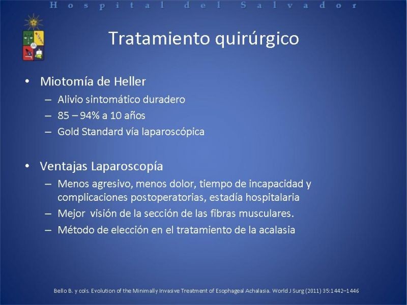 Diapositiva 7 de Manejo laparoscópico de la Acalasia