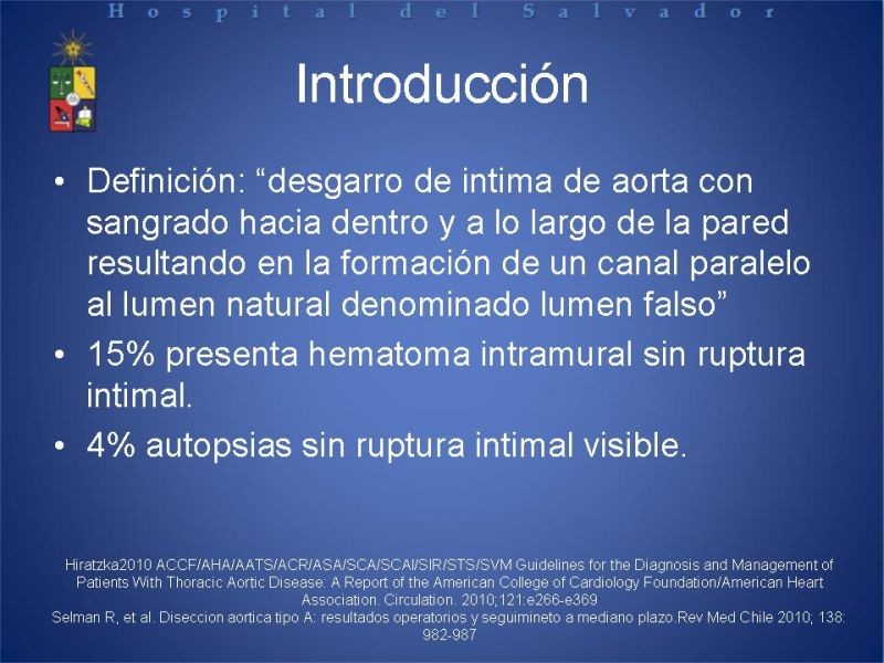 Diapositiva 1 de Disección Aortica tipo A