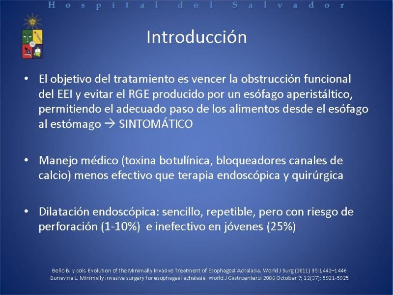 Diapositiva 3 de Manejo laparoscópico de la Acalasia