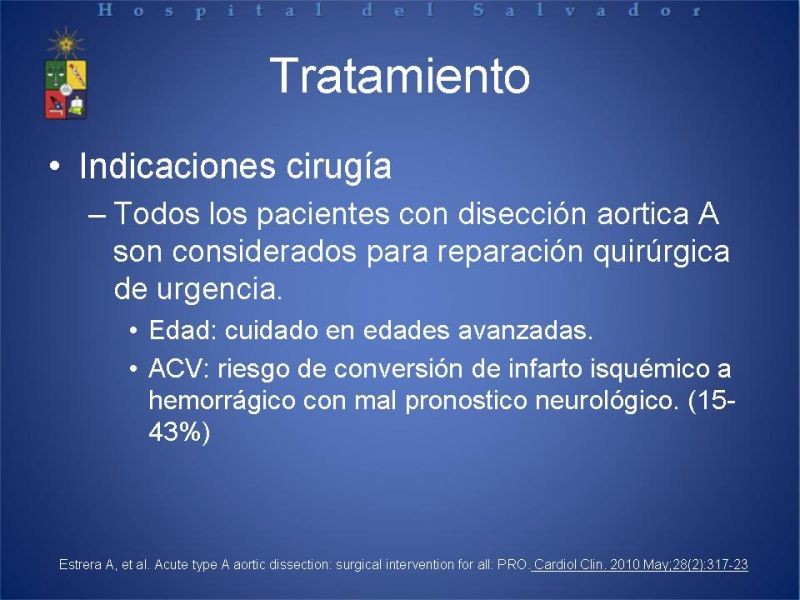 Diapositiva 20 de Disección Aortica tipo A