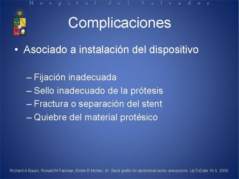 Diapositiva 19 de Manejo Endovascular del AAA (EVAR)