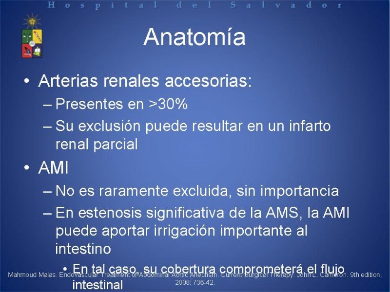 Diapositiva 14 de Manejo Endovascular del AAA (EVAR)