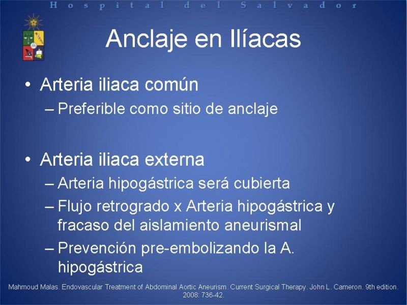 Diapositiva 12 de Manejo Endovascular del AAA (EVAR)