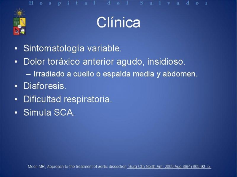 Diapositiva 11 de Disección Aortica tipo A