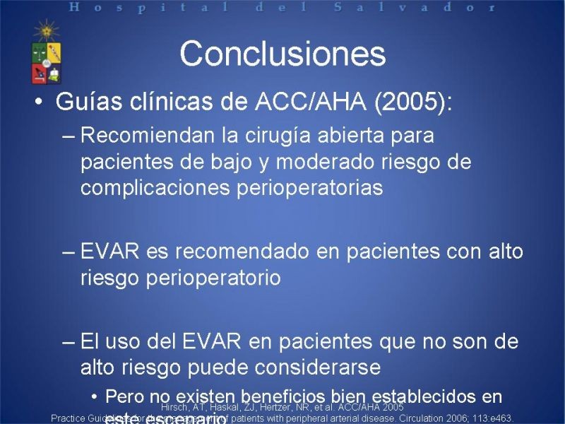Diapositiva 29 de Manejo Endovascular del AAA (EVAR)