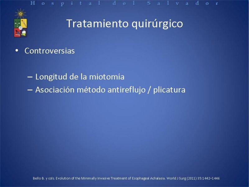Diapositiva 8 de Manejo laparoscópico de la Acalasia