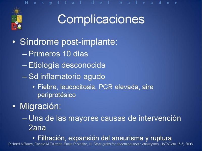 Diapositiva 21 de Manejo Endovascular del AAA (EVAR)