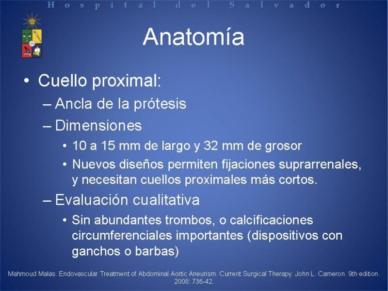 Diapositiva 8 de Manejo Endovascular del AAA (EVAR)