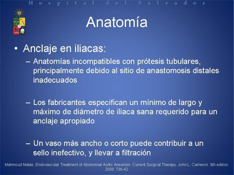 Diapositiva 11 de Manejo Endovascular del AAA (EVAR)
