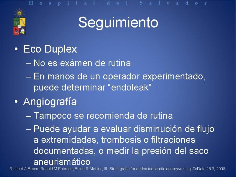 Diapositiva 18 de Manejo Endovascular del AAA (EVAR)