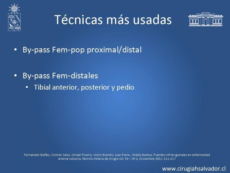 Diapositiva 11 de Manejo quirúrgico de la enfermedad arterial infrainguinal: Accesos 