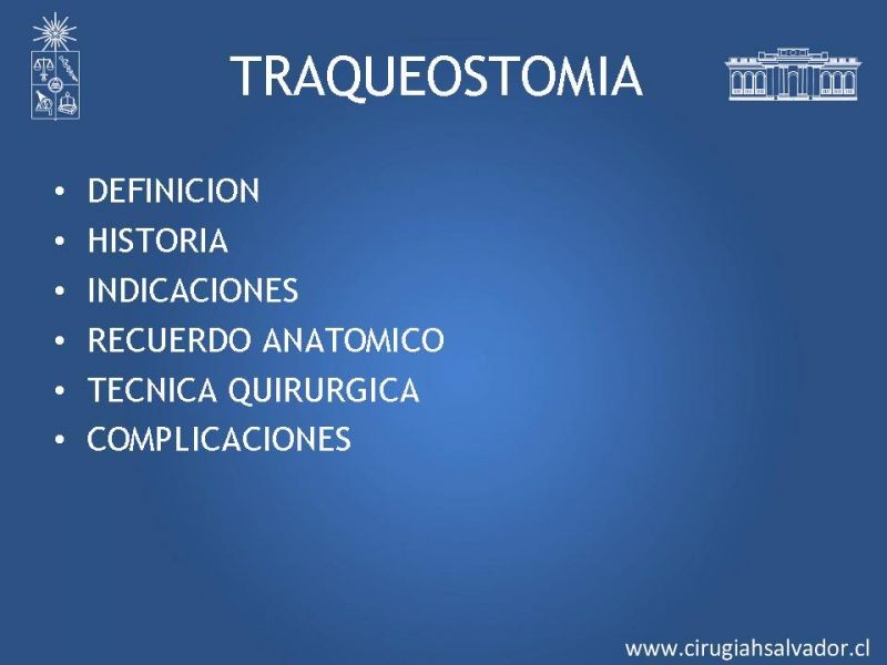 Diapositiva 1 de Traqueostomía