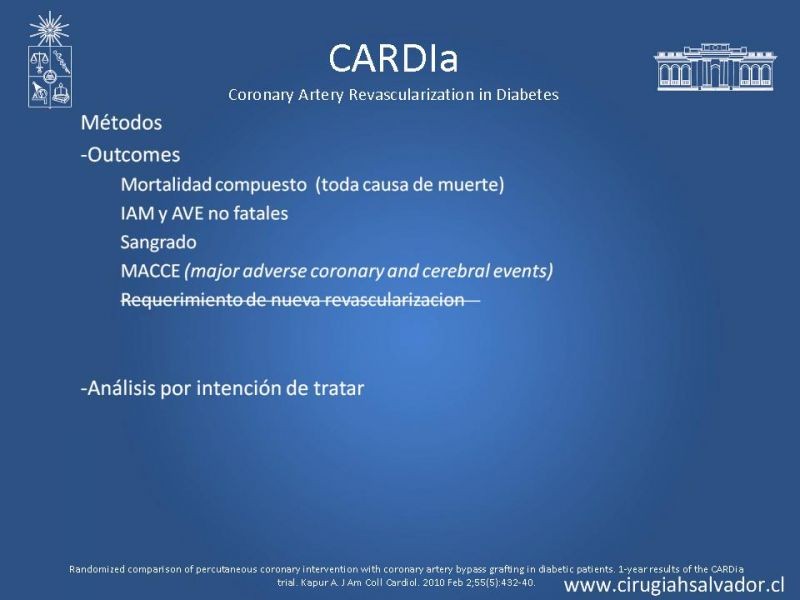 Diapositiva 12 de Cirugía de Revascularización Miocárdica vs Angioplastia con Stent en Diabetes