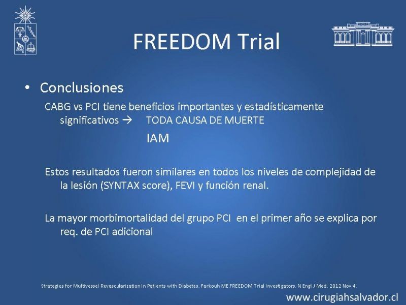Diapositiva 29 de Cirugía de Revascularización Miocárdica vs Angioplastia con Stent en Diabetes